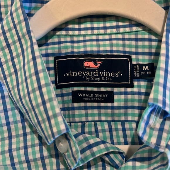 Vineyard Vines Whale Short Button Down Boys Size M (12-14) - Picture 3 of 3